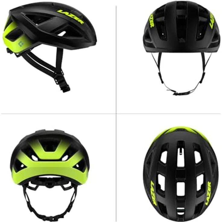 Lazer Tonic KinetiCore Rennrad/Gravel-Helm, In-Mold-Konstruktion mit 18 Belüftungsöffnungen, Gelb Matt Schwarz – Bild 2