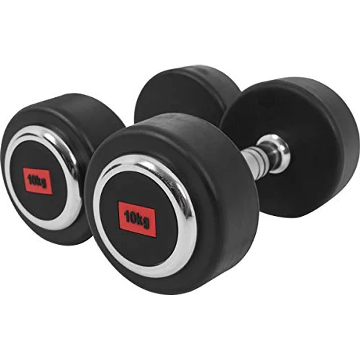 GORILLA SPORTS® Kurzhanteln - Einzeln / 2er Set, Gewichte von 2,5 bis 50 kg, mit/ohne Ablage, aus Gusseisen, Gummiert, Griff gerändelt, rutschfest - Rundhanteln, Kurzhantelset, Hantel Set, Dumbbells – Bild 1
