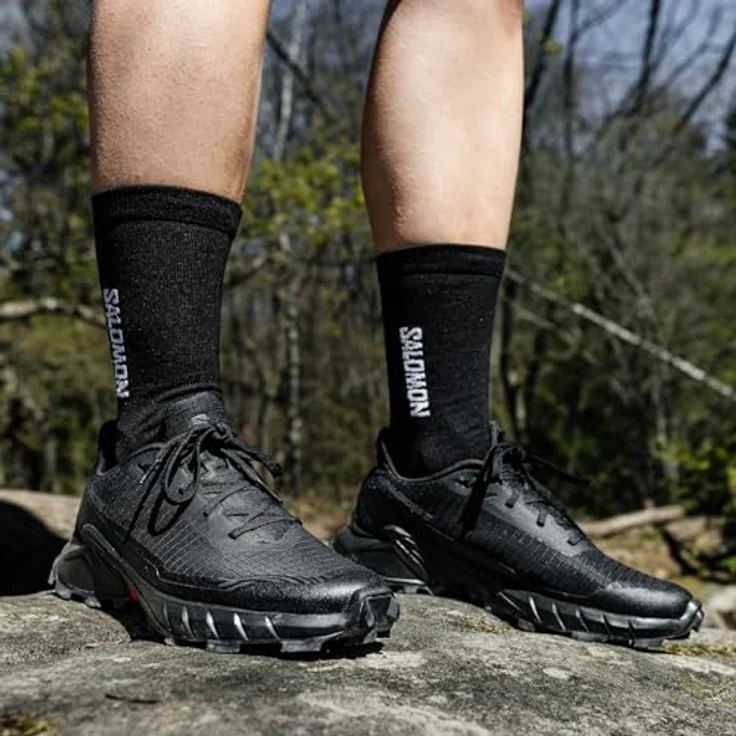 Salomon Alphacross 5 W Damen Wanderschuh, Schwarz, Größe 6, nahtloses Obermaterial, OrthoLite Einlegesohle, Contagrip Außensohle – Bild 8