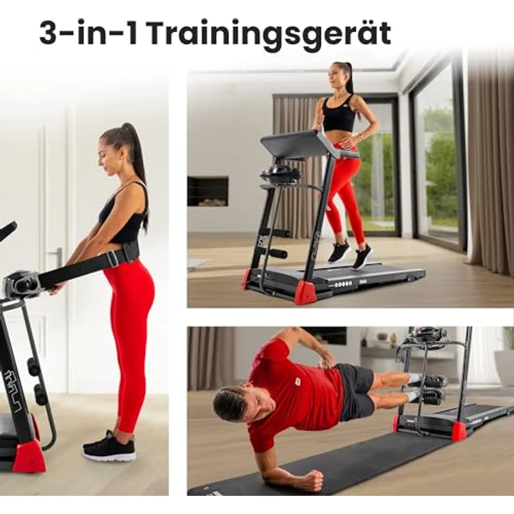 Hop-Sport HS-1200LB Soul - 3in1 Laufband für zuhause inkl. Massagegerät und Sit-Up Station - Laufband klappbar mit LCD-Display, App-Steuerung, 15 Programmen und max. Geschwindigkeit 14km/h – Bild 2