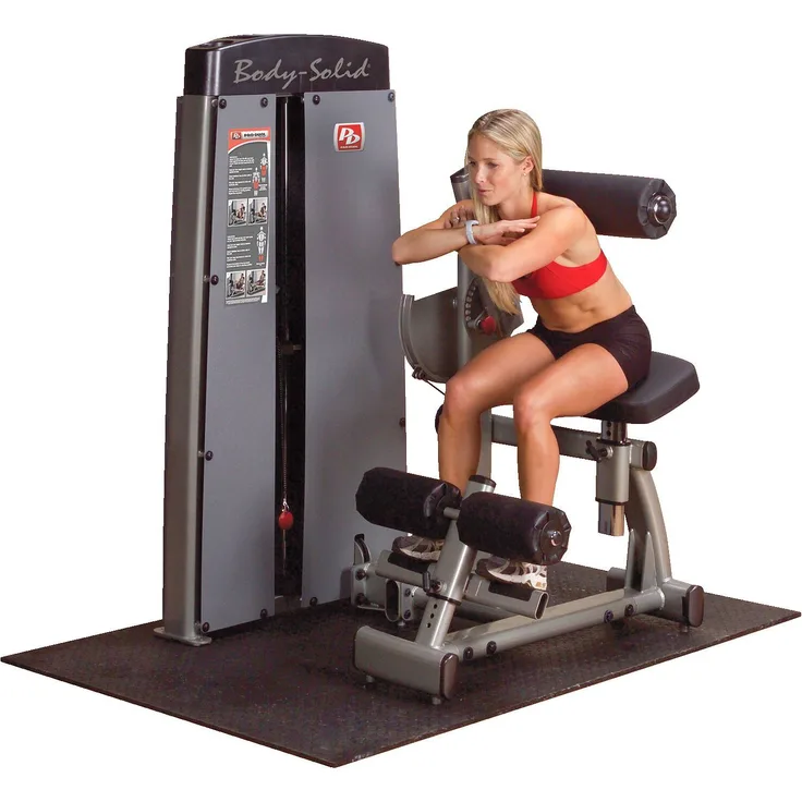 Body-Solid Pro Dual Bauch-/Rücken-Maschine, 140 kg Gewichtsblock, verstellbare Sitz- und Fussablage, schwarz/anthrazit