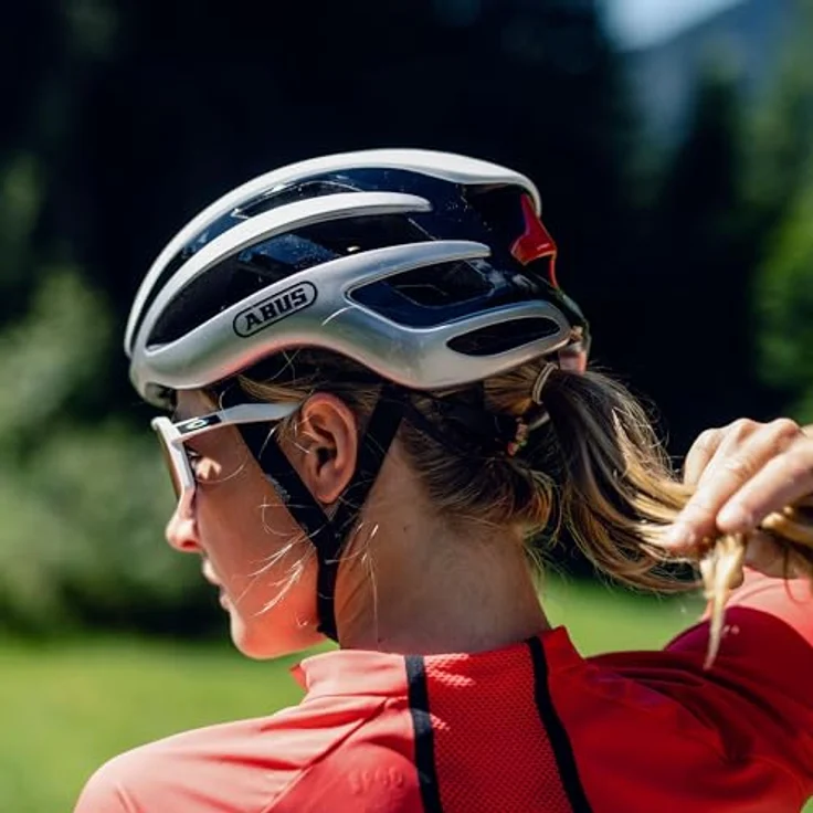 ABUS Rennradhelm AirBreaker - High-End Fahrradhelm für den professionellen Radsport - innovative Wabenstruktur für optimale Belüftung und Aerodynamik - Weiß, Größe S – Bild 8