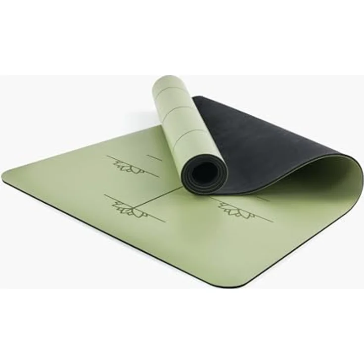 Myga XL Ausrichtungs-Yogamatte mit Eingezeichneten Körperausrichtungslinien, 6 mm Dicke, Rutschfeste Polsterung, 195 x 68 cm – Bild 3