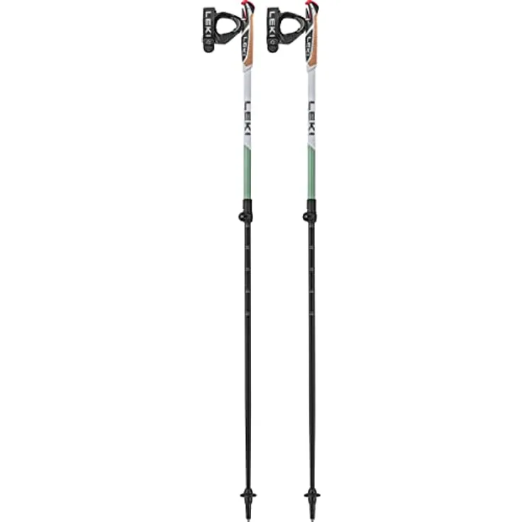 Leki Spin Shark SL, Wanderstöcke aus Aluminium mit verstellbarer Länge (100-130 cm), schwarz-gelb, Korkgriff und Speed-Lock-System