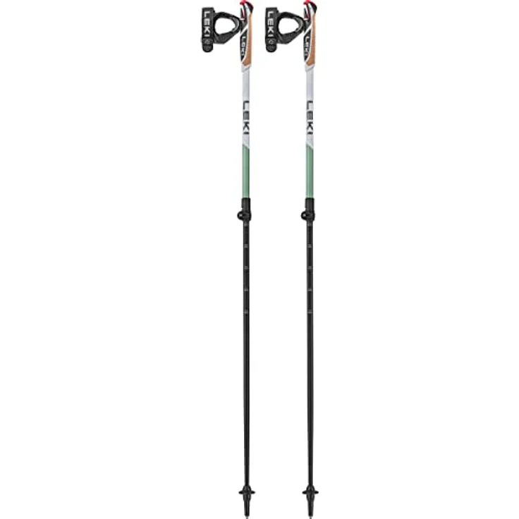 Leki Spin Shark SL, Wanderstöcke aus Aluminium mit verstellbarer Länge (100-130 cm), schwarz-gelb, Korkgriff und Speed-Lock-System – Bild 1