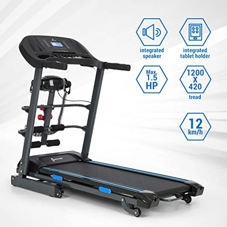 Capital Sports Pacemaker F120 Pro, Laufband mit 1,5 PS Motor, 12 km/h, LowNoise-FX Drive, 4P-AntiShock Suspension und Bluetooth-App-Anbindung – Bild 3