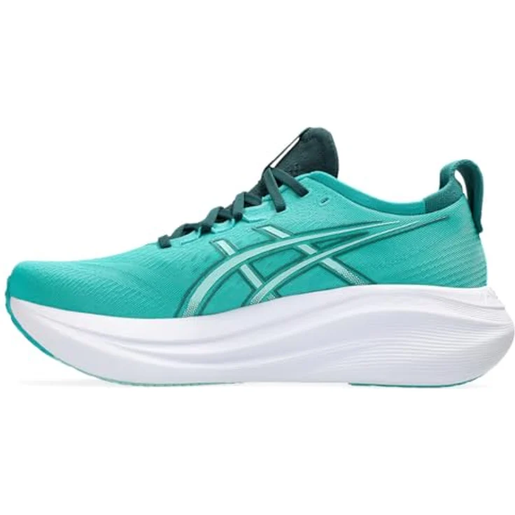 ASICS GEL-NIMBUS 27 Laufschuhe, maximale Dämpfung mit PureGEL-Technologie, Wave Teal/Saxon Green, Größe 44 – Bild 4