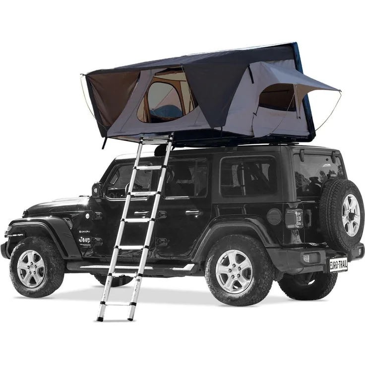 Eurotrail Arusha Dachzelt, 3-Personen, 75 kg, mit 5 cm Matratze und LED-Beleuchtung
