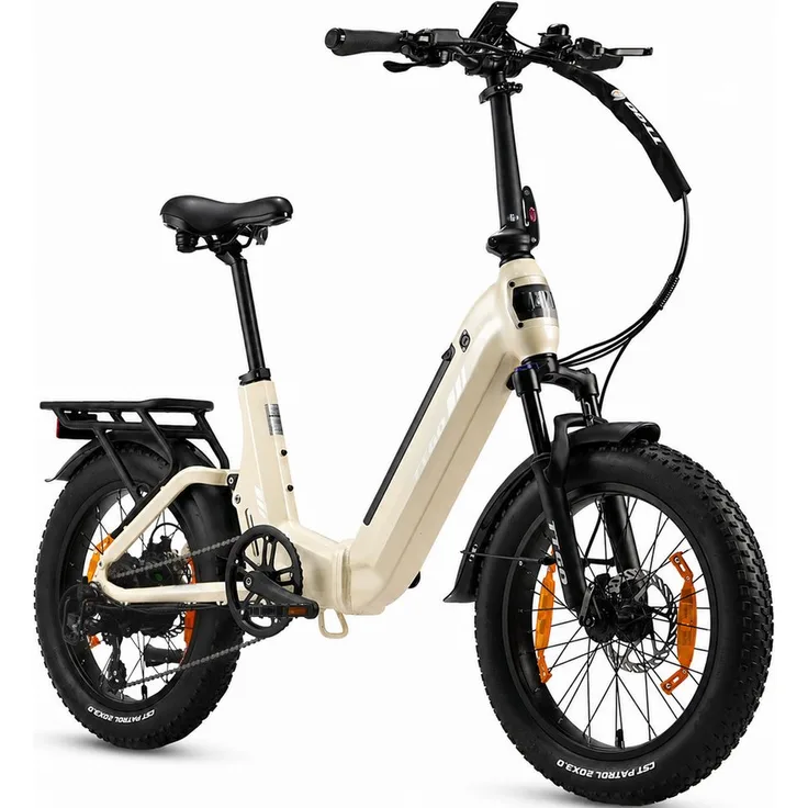 TTGO E-Bike Klapprad F7, 20 Zoll, Fully mit 70Nm Hinterradmotor, 120km Reichweite, 7 Gang SHIMANO, hydraulische Scheibenbremsen, faltbarer Softtail-Rahmen, Damen