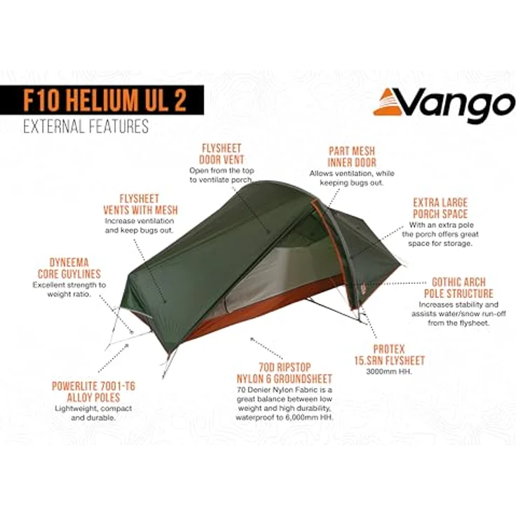 Vango, Zelt mit wasserdichtem Material und einfacher Aufbauanleitung – Bild 6