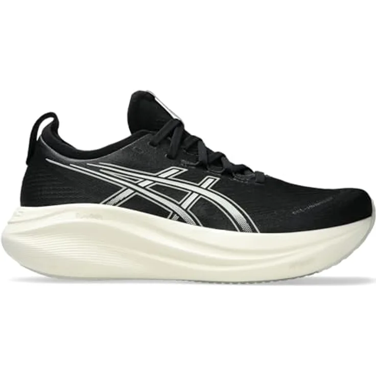 ASICS Performance Gel-Nimbus 27, Herren Laufschuhe mit FlyteFoam-Technologie und Gel-Dämpfung, Schwarz, Größe 46
