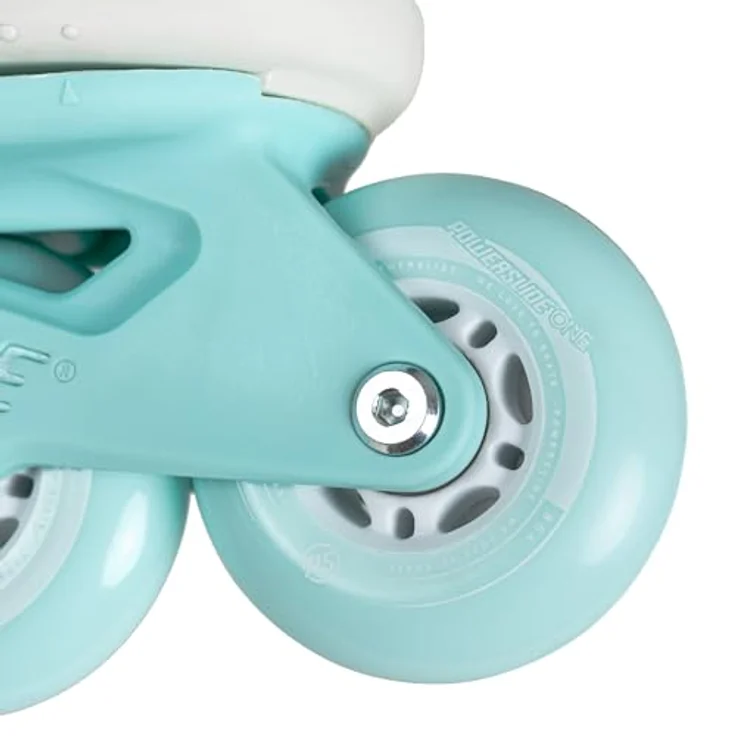 Powerslide Rocket Inline-skates Grau/Cyan EU 37-40, Kids-Skate mit verstellbarer Größe und reflektierenden Aufklebern – Bild 8