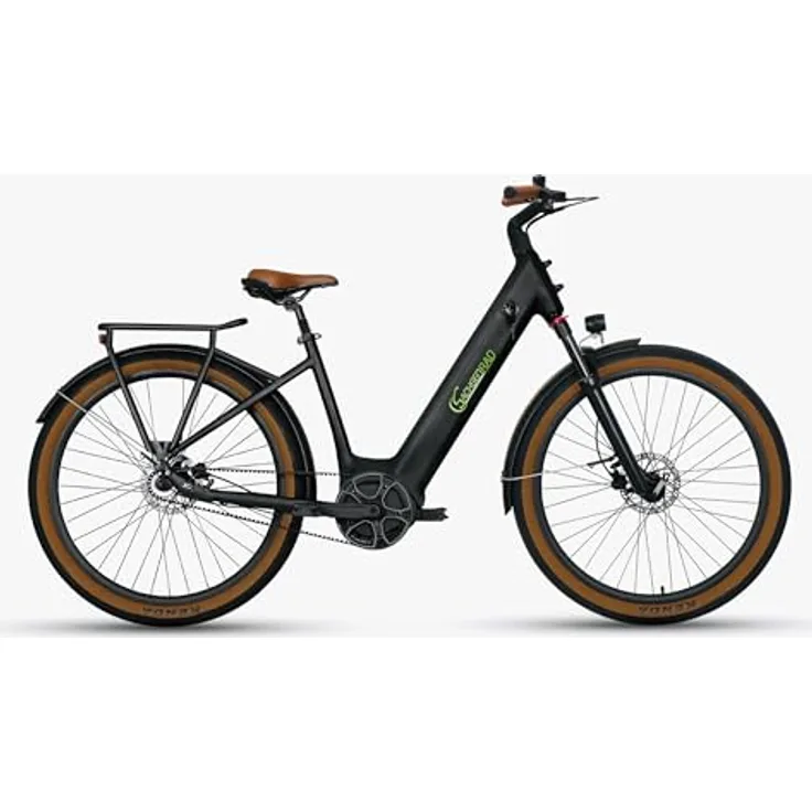 SachsenRAD E-SUV All-Terrain CityBike S5G Centro, stufenlose Enviolo-Schaltung, Gates Riemenantrieb, XCruise V7 Mittelmotor, 27,5" mit tiefem Einstieg, schwarz