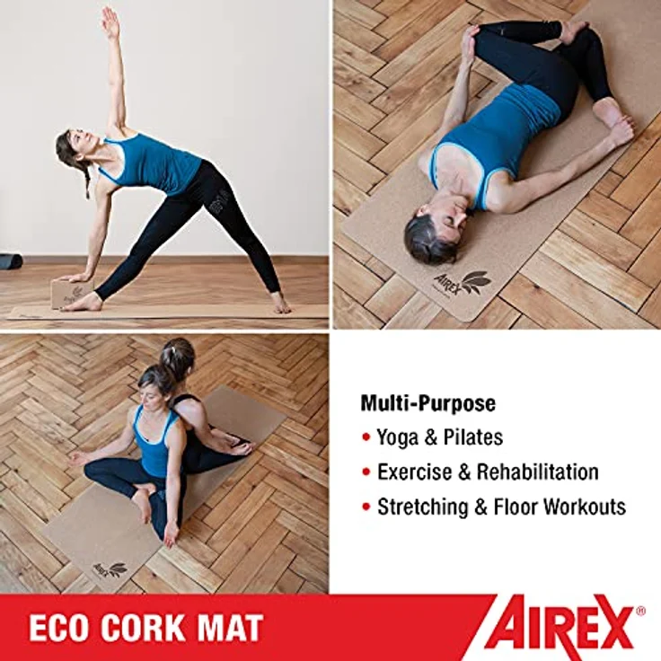 Airex Yoga Eco Kork Matte, 4 mm, umweltfreundlich mit natürlichem Korkmaterial für Innen- und Außenbereich – Bild 4