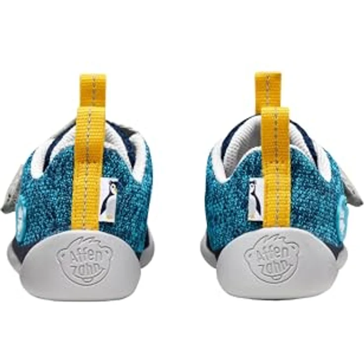 Affenzahn Kid's Barfussschuh Knit Happy, Unisex Kletterschuhe aus recyceltem Polyester, Gummisohle für optimale Griffigkeit, Klettverschluss, Größe 24, Blau – Bild 3