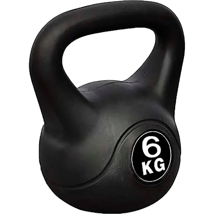 vidaXL Kettlebell 6KG, Kugelhantel aus Beton mit Kunststoffbeschichtung, Schutz für Fußboden – Bild 1