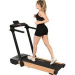 Christopeit 2-in-1 S Laufband - Walking Pad & Laufband, 110x40 cm schwingungsgedämpfte Lauffläche, bis 14 km/h, App-kompatibel, Bluetooth-Lautsprecher, LED Smart Control, Zwei Computer & Fernbedienung, Tablet-/Smartphone-Halterung, Transportrollen, Stilvo