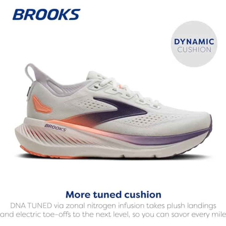Brooks Glycerin 23, Laufschuhe mit fein abgestimmter Dämpfung, White/Mulled Grape/Clear 39 – Bild 2