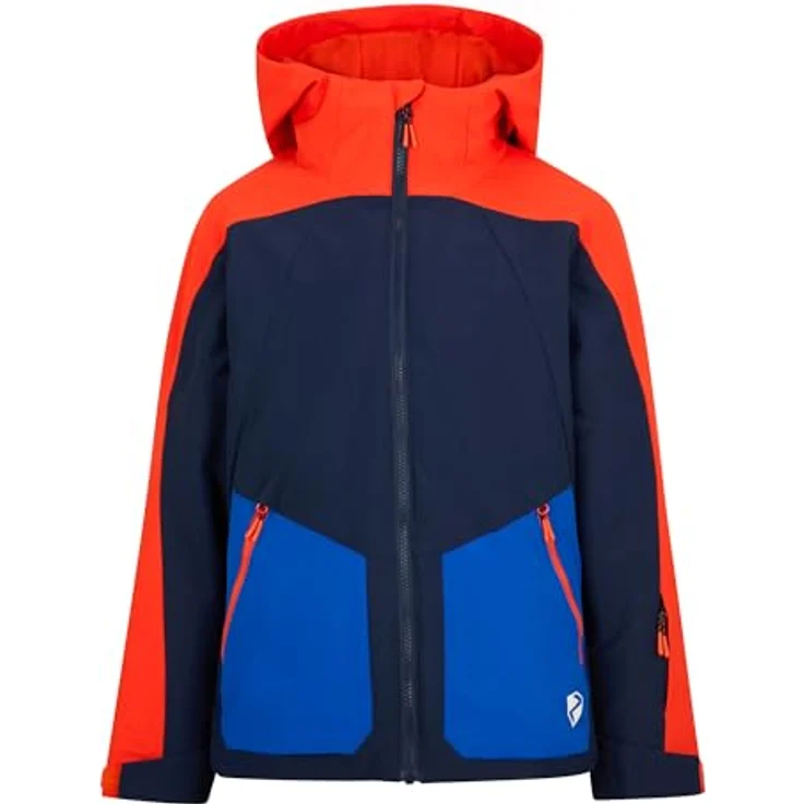 Ziener Jungen ARNU-Z Ski-Jacke, mehrfarbig, wind- und wasserdicht, atmungsaktiv, 10.000 mm Wassersäule, mit verstellbarer Kapuze und integrierten Cuffs – Bild 1