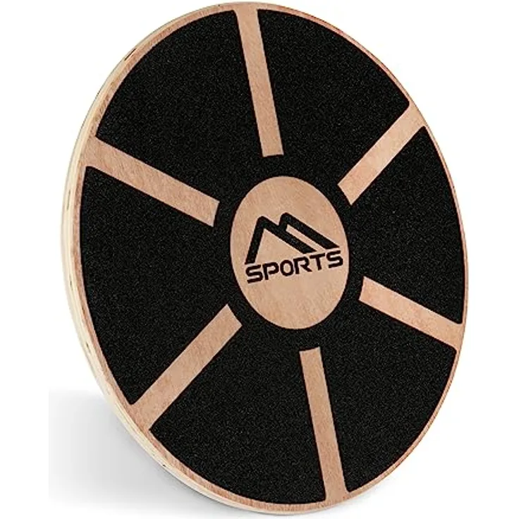 MSPORTS Balance Board aus Holz 39 cm Durchmesser inkl. Balance Übungsposter + Workout App GRATIS Therapiekreisel Physiotherapie Wackelbrett