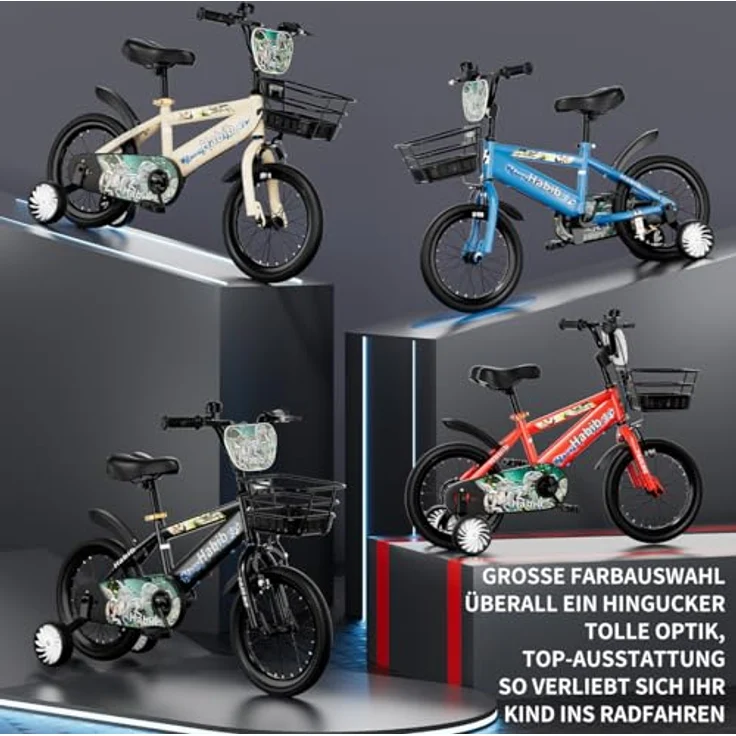Habib Gruppe Dino-Fahrrad, Kinderfahrrad im Dinosaurier-Design mit 6-teiligem Schutz-Set, höhenverstellbar, bis 140 cm – Bild 9