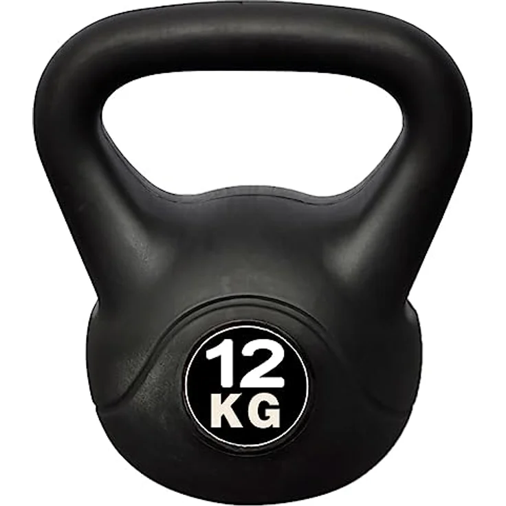 vidaXL Kettlebell Kugelhantel 12KG, Beton mit Kunststoffummantelung, wuchtige Ausführung – Bild 2