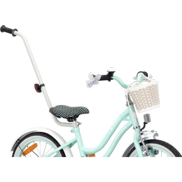 Sun Baby Heart Bike 14 Zoll Mädchenfahrrad mit Schubstange, Mint, für Kinder bis 50 kg – Bild 2