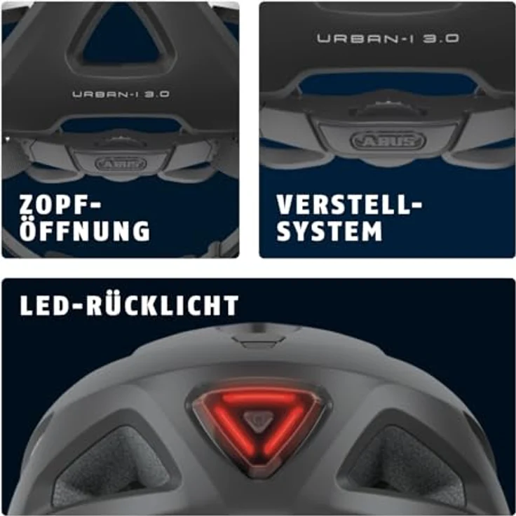 Abus Helm Urban-I 3. 0 - Velvet Black 51 - 55 cm – Bild 5