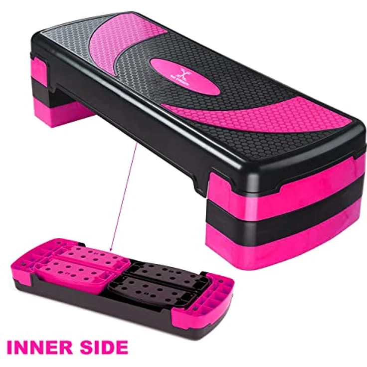 MAXSTRENGTH Fitness-Stepper für Training, 5-stufig, höhenverstellbar, 10 cm, 15 cm, 20 cm, 25 cm, 30 cm, rutschfeste Trittplattform für Aerobic-Übungen, Ausdauer, Cardio, Yoga, Routinen, Training, – Bild 5