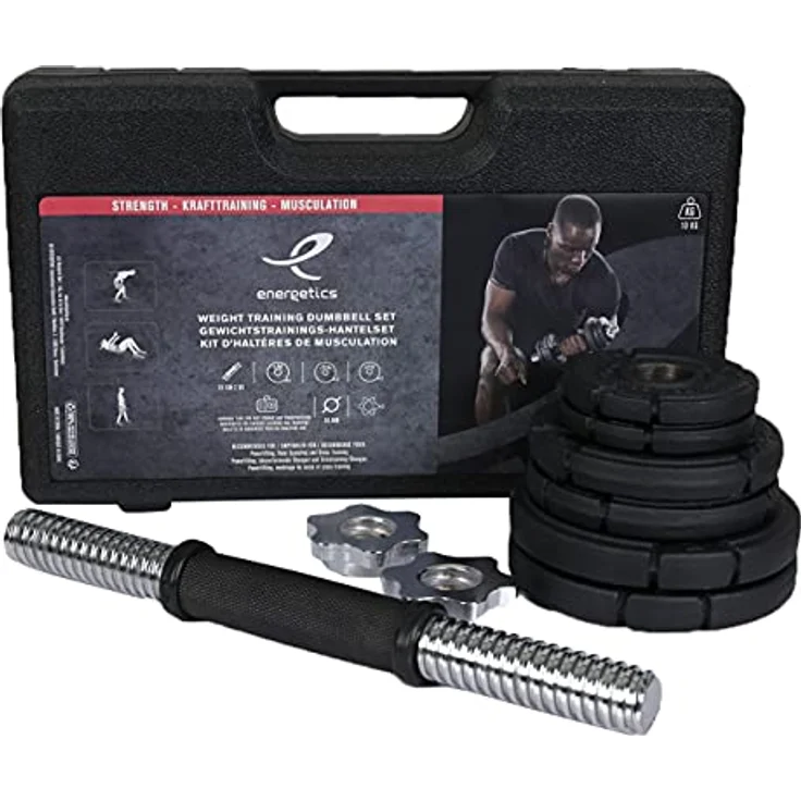 ENERGETICS Premium Kurzhantel-Set, Black, One Size - Praktisch im kleinen Koffer, hohe Qualität – Bild 5