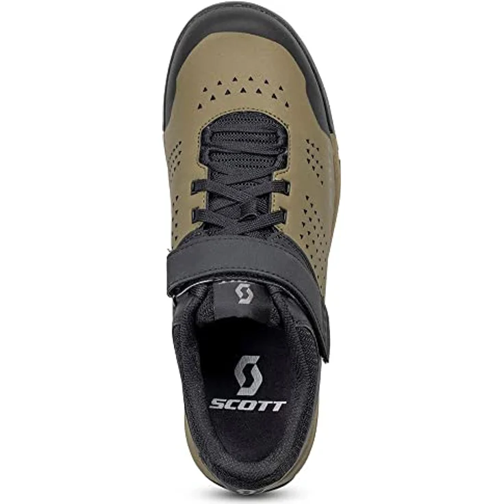 Scott MTB Shr-alp Schnürschuh, Mountainbiking Schuhe mit Schnürung und Klettverschluss, black/fir green, Größe 46.0 – Bild 6