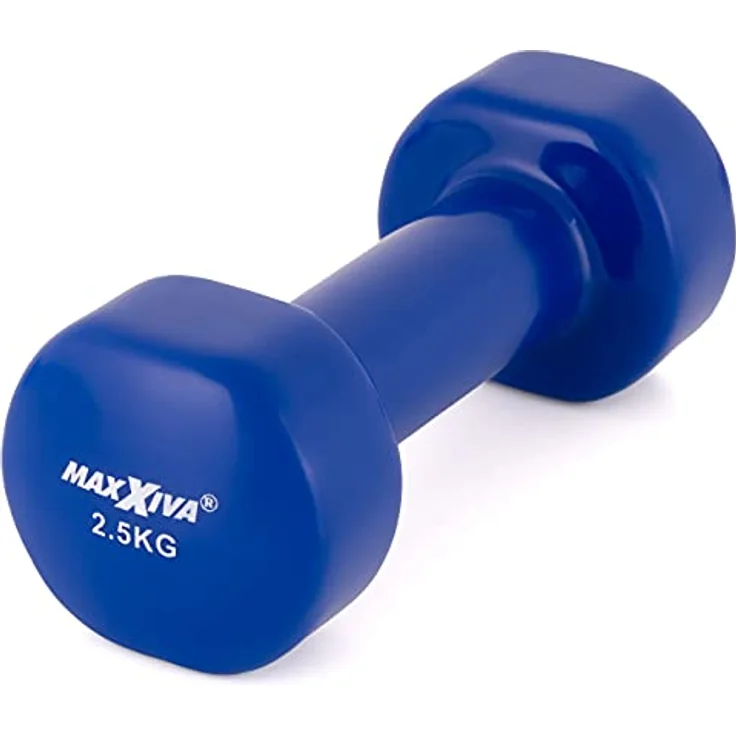 MAXXIVA Hantelset Kurzhanteln Vinyl Stahlkern Fausthanteln Gymnastikhanteln Sport Krafttraining Fitness Gewicht Farbe wählbar (blau (2 x 2,5 kg)) – Bild 4