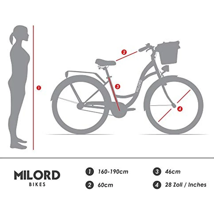 MILORD Damenfahrrad, 28 Zoll 1-Gang Creme-braun mit Korb und Rückenträger, Hollandrad, Citybike, Retro, Vintage - Preisvergleich – Bild 3