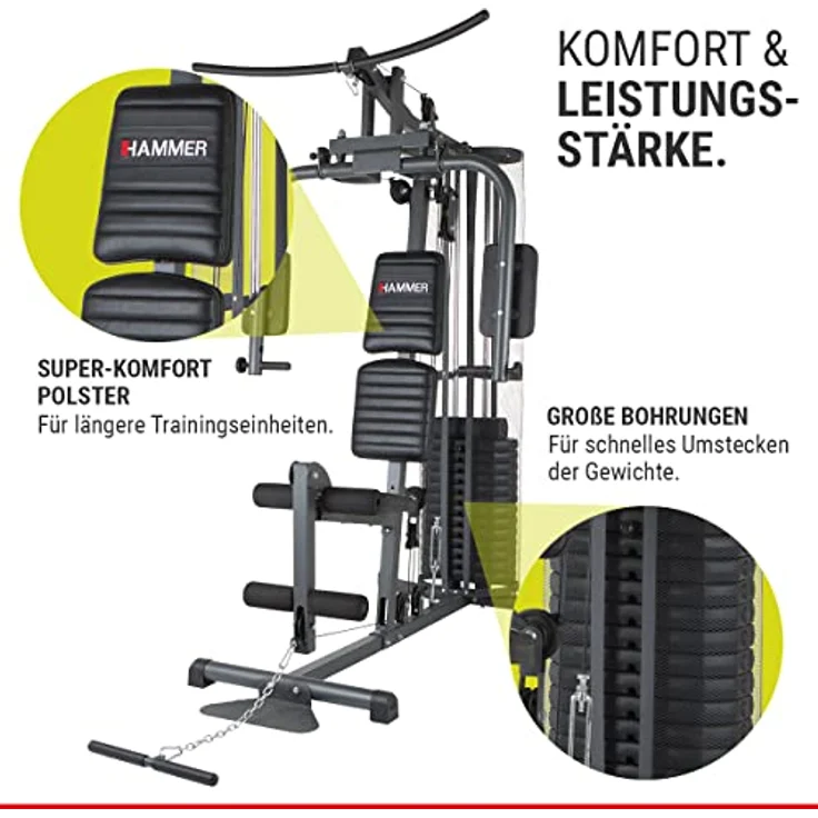 HAMMER Ultra Kraftstation, schwarz, 167 x 105 x 200 cm – Bild 5