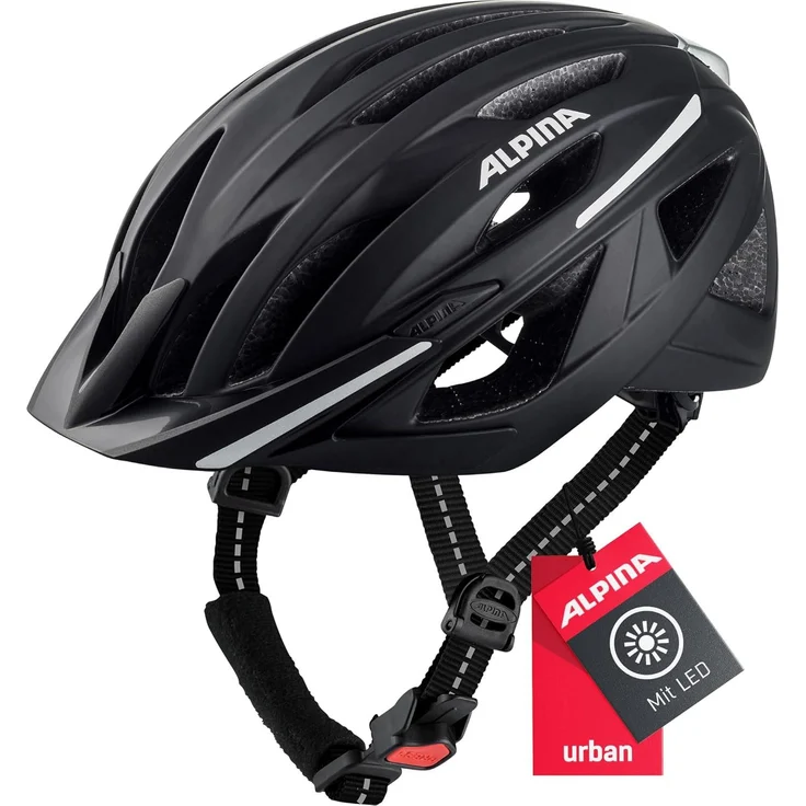Alpina HAGA Urban Fahrradhelm, stoßabsorbierend, optimal anpassbar, integrierte Rückleuchte – Bild 1