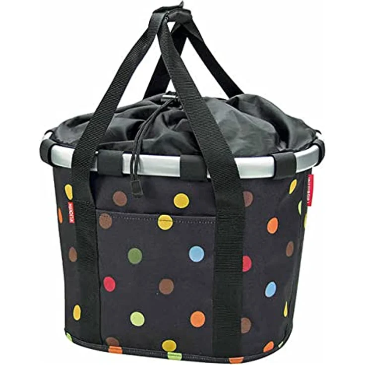 KLICKfix Fahrradkorb Fahrradtasche Bikebasket Reisenthel dots H 28 x L 26 x B 35cm – Bild 2