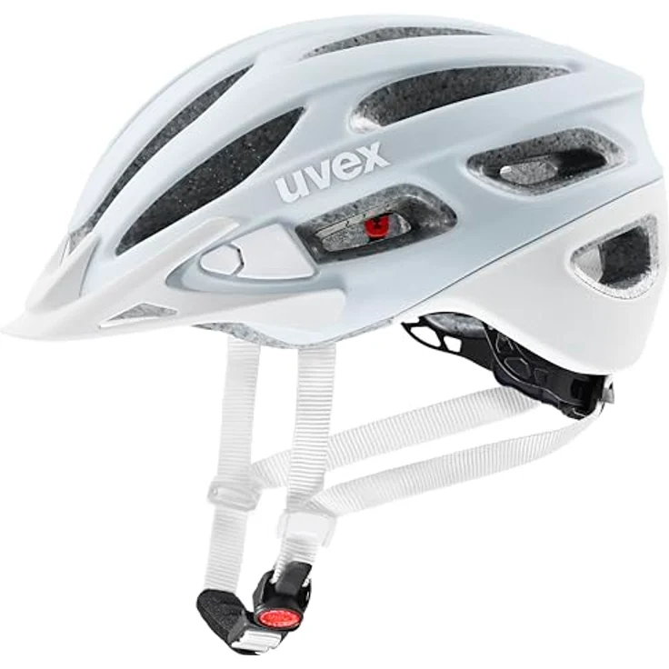 Uvex Sports true cc, Velohelm für 55 - 58 cm, moderne matte Oberfläche in cloud-white, 17 Belüftungsöffnungen, integriertes Fliegengitter und Sonnenblende – Bild 1