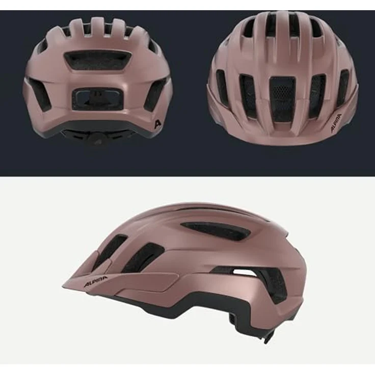 Alpina Sports Tour Helm Paranus 59-62, Fahrradhelm mit stoßabsorbierender EPS-Innenschale und hoher Luftzirkulation, mattrosa – Bild 4