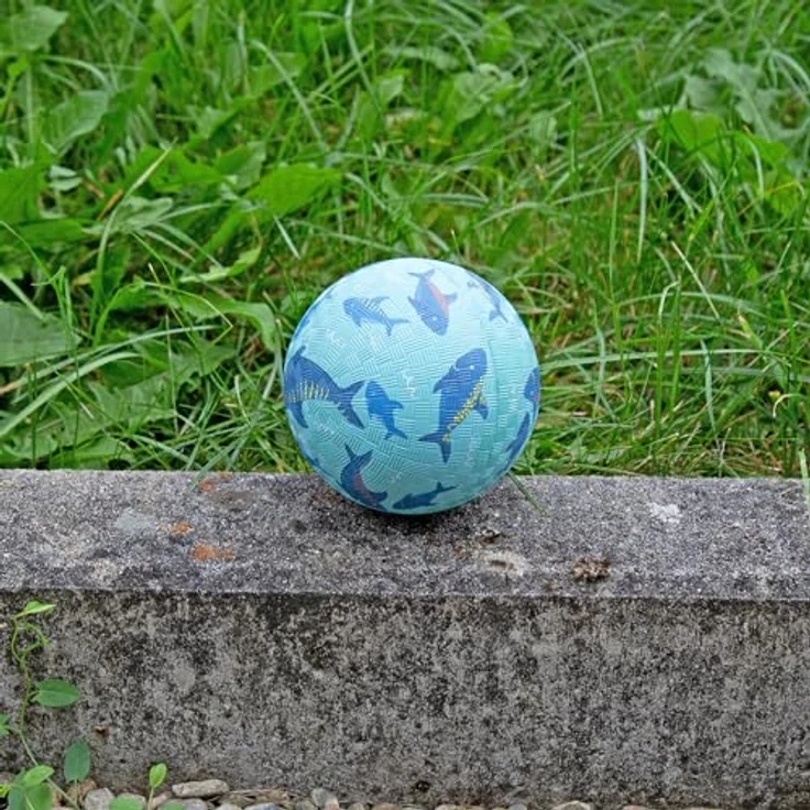 Sigikid Spielball Mini-Kautschuk Ball Hai, 12 cm, hellblau, für Kinder ab 1 Jahr – Bild 5