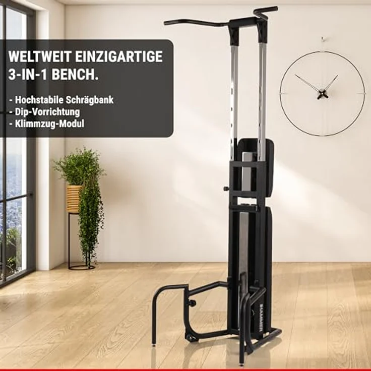 HAMMER Trainingsstation Bench Pullup & Dip, 3 in 1 Bench, höhenverstellbar bis 223 cm – Bild 2