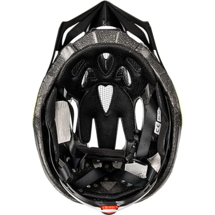Meteor Drizzle Fahrradhelm, MTB Rollerhelm für Herren, Damen und Kinder, L 58-61 cm, schwarz/neongrün – Bild 6