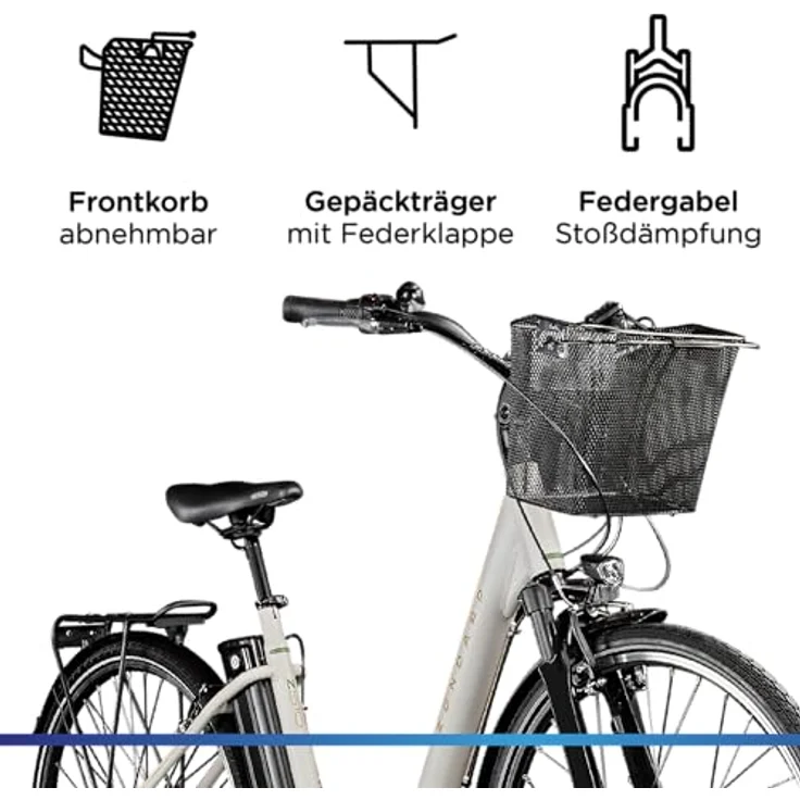 Zündapp Z510 E Bike 28 Zoll Damenfahrrad ab 155 cm mit 3 Gang Nabenschaltung und Rücktrittbremse, weiß – Bild 5