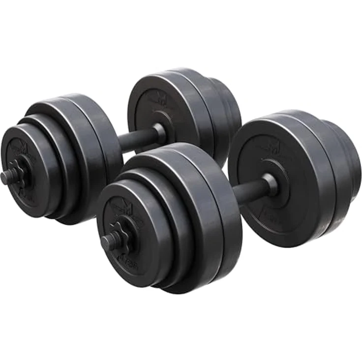 GYRONETICS® Kurzhantelset 30kg - 2er Set, Gewichte 8x2,5kg / 4x1,25kg / 4x0,75kg, mit 4 Sternverschlüssen, 25mm, Griff gerändelt, rutschfest, Kunststoff - Kurzhanteln, Hantelset, Kurzhantel Set – Bild 1