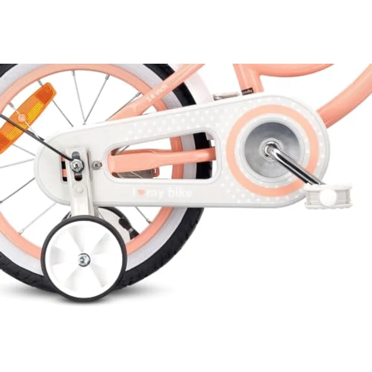 Sun Baby Heart Bike, 14 Zoll Mädchenfahrrad mit Schubstange, Aprikose, für Nutzungsbereich innerhalb der StVZO, zulässiges Gesamtgewicht bis 50 kg – Bild 4