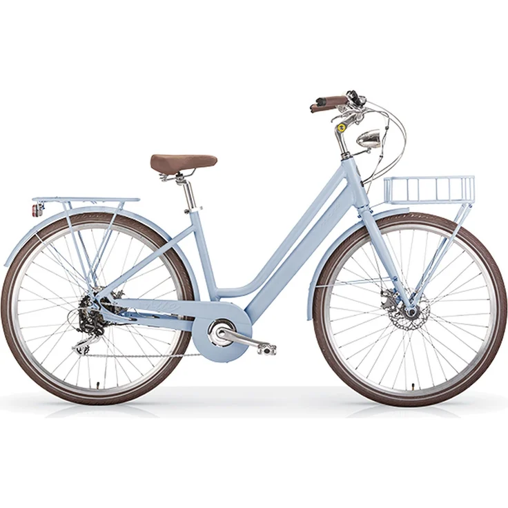 MBM Elektro-Citybike LA RUE 2.0, matt sky mit Etrotek Heckmotor und 10,5 Ah Akku