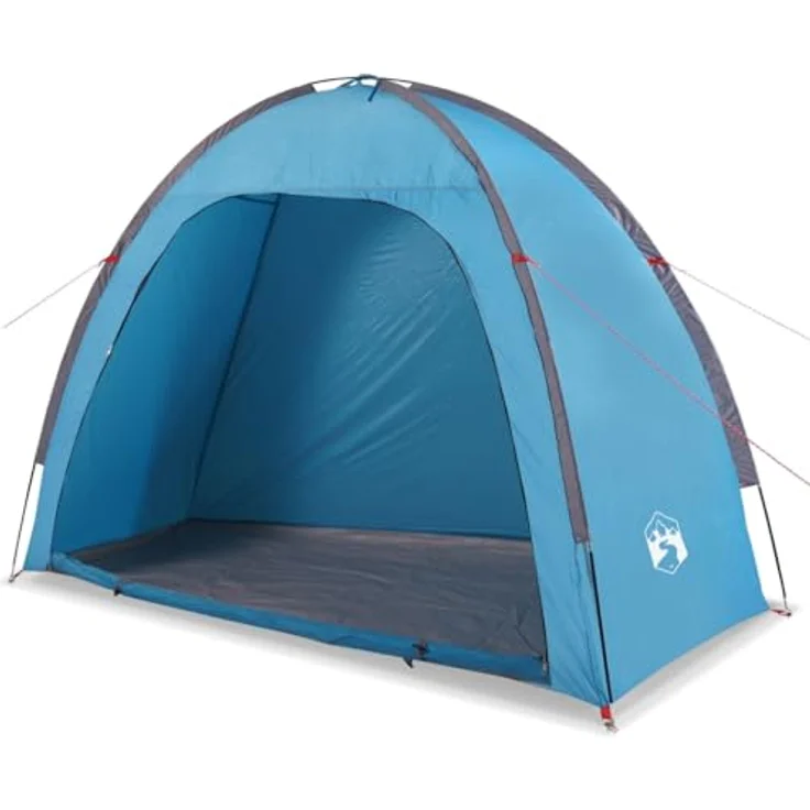 vidaXL Beistellzelt, Lagerzelt mit Stauraum, Umkleidezelt Wasserdicht Tragbar, Campingzelt Aufbewahrungszelt Zelt, Blau 185T Polyester – Bild 4