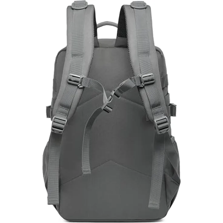 Wotony Militärischer taktischer Rucksack 25L, wasserdichter Tagesrucksack mit Molle-System und Wasserflaschenhalter, Grau – Bild 4