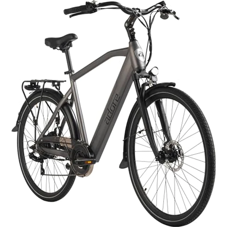 adore-bikes ADORE E-Citybike 28" Alu Cityfahrrad CV-190 Heckmotor 45NM / 12,8Ah Anthrazit Matt – Bild 1