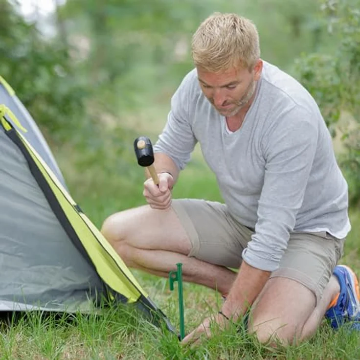 Relaxdays Felsbodenhering 12er Set, 20 cm, aus Stahl, stabile Bodenanker fürs Camping, grün – Bild 3