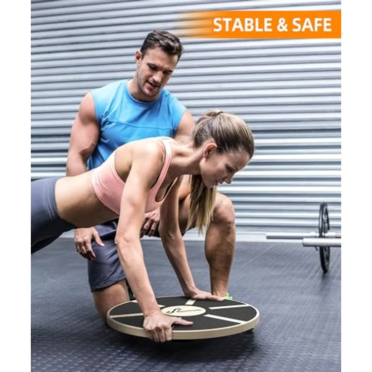 Sportneer Balance Board, Tablett von Gleichgewicht/Wackelbrett/Balance Trainer/Sitzkissen Gleichgewicht Professionel aus Holz für die Übung, Gym, Sport Performance Enhancement (Schwarz) – Bild 5